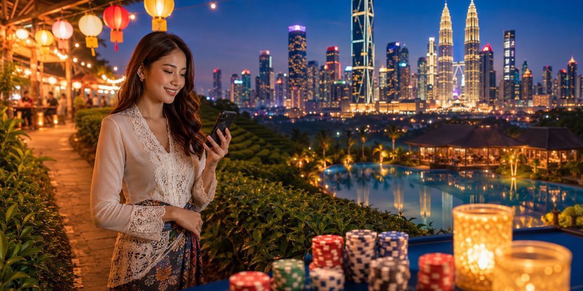 Pemain Malaysia mengakses promosi d90 melalui telefon pintar di Kuala Lumpur
